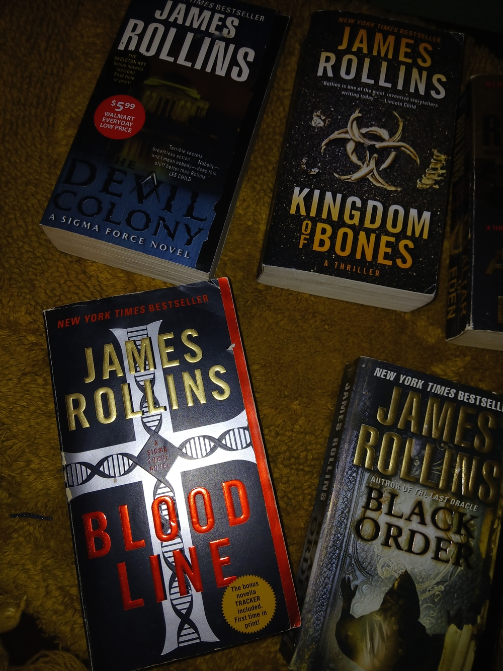 Book Lot 5 Books James Rollins "Blood Line" Paperback Thriller - Black & Red